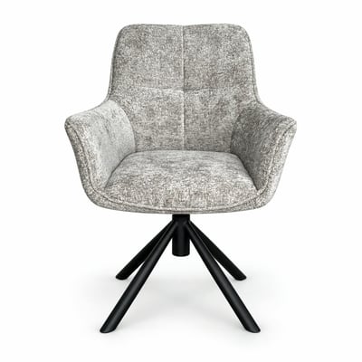 Fauteuil de table pivotant tissu gris (lot de 2) IENA PIER IMPORT