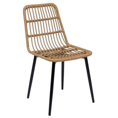 Lot de 4 chaises métal et rotin, BANGKOK NORDLYS