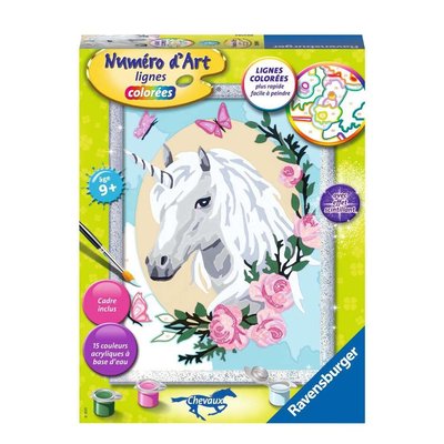 Numéro d'art - 18x24cm - licorne fleurie RAVENSBURGER