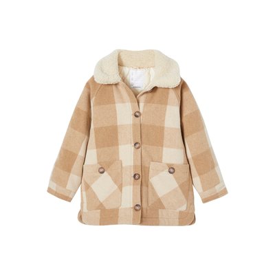 Manteau style surchemise en lainage à carreaux VERTBAUDET