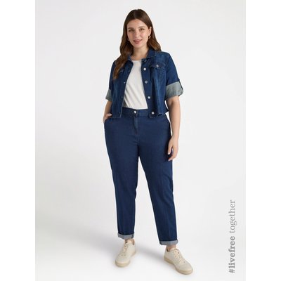 Jean ballon avec poches américaines et rivets en strass transparents FIORELLA RUBINO