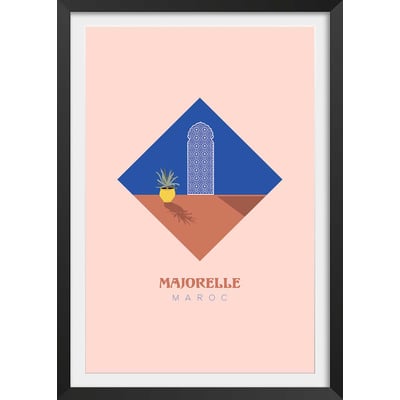 Affiche illustration graphique majorelle maroc HEXOA