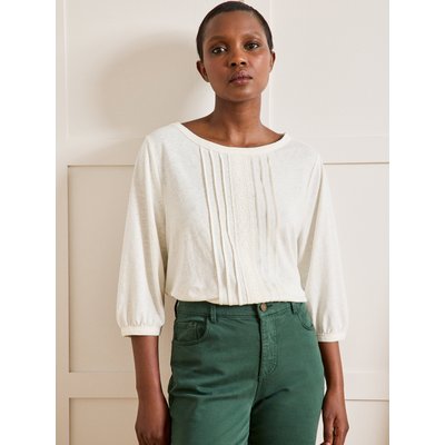 T-shirt lin, viscose et dentelle CYRILLUS