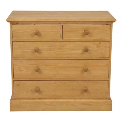 Commode 5 tiroirs en épicéa naturel ciré - INTERIOR'S