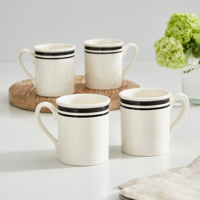 Set of 4 Potter's Stripe Breakfast Mugs PORTMEIRION
