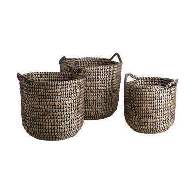 Cache-pots ronds en jonc (lot de 3) AUBRY GASPARD