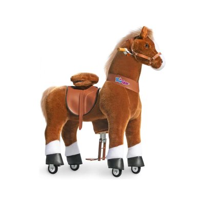 Ponycycle Cheval marron avec sabot blanc, frein et son à monter Age 7 ans + PONYCYCLE
