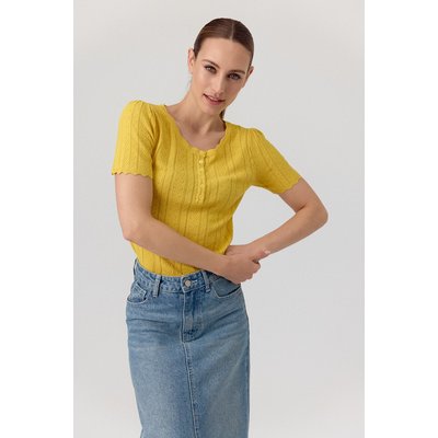 T-shirt avec détails perlés au col CAMELLIA ARTLOVE