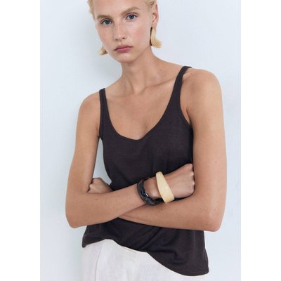 Top bretelles lin MANGO