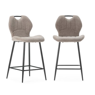 Lot de 2 tabourets en tissu avec pieds en métal noir H65 cm - MULI CALICOSY