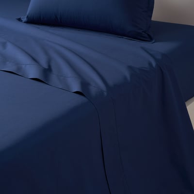 Drap plat en percale de coton vert, ALCOVE DESFORGES