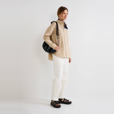Chemise manches longues unie en coton BIO GOTS MONOPRIX