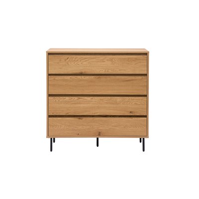 Commode finition bois clair chêne 4 tiroirs L100 cm ARAGON MILIBOO