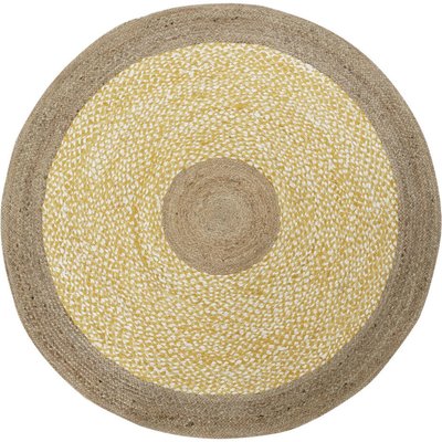 Tapis rond naturel en coton et jute finition artisanale RECOLLECTION