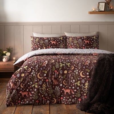 Enchanted Twilight Animals Reversible Duvet Cover and Pillowcase Set CATHERINE LANSFIELD