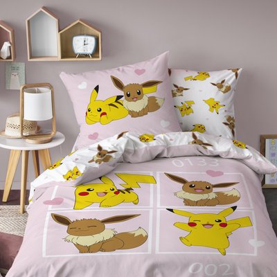 Parure de lit imprimée 100% coton, EVOLI POKEMON