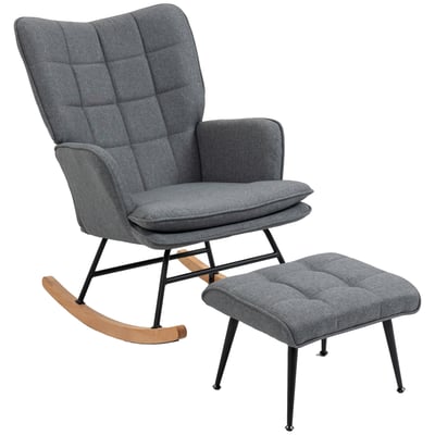Ensemble de fauteuils à bascule Tissu aspect HOMCOM