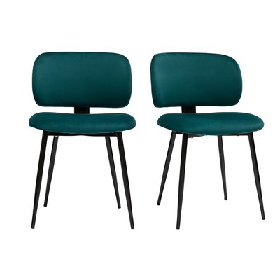 Chaises design en velours pieds métal noir (lot de 2) ATRIUM MILIBOO