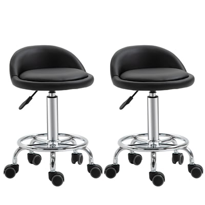 Tabouret de salon Revêtement synthétique Noir HOMCOM
