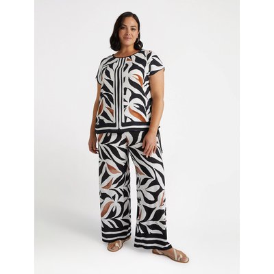 Pantalon en tissu léger avec imprimé feuillage FIORELLA RUBINO
