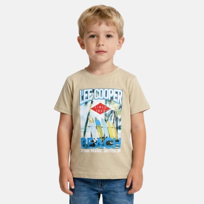 T-shirt manches courtes imprimé plage, col rond POLAROID LEE COOPER