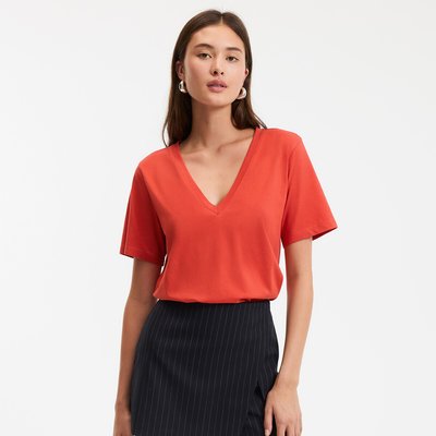 T-shirt loose scollo a V, maniche corte LA REDOUTE COLLECTIONS