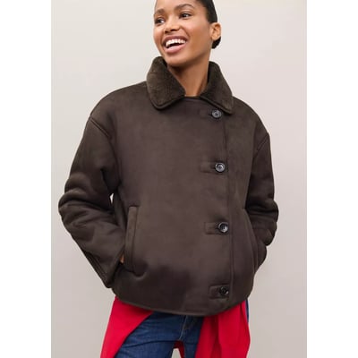 Manteau double face effet mouton MANGO TEEN