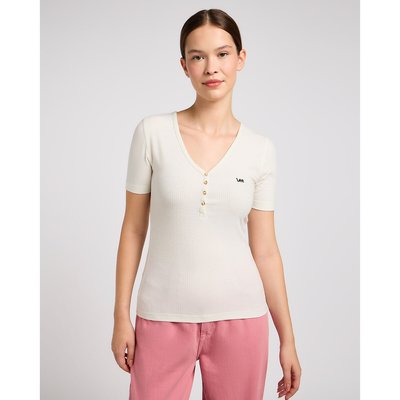 Camiseta con cuello en pico y logotipo LEE