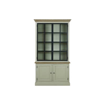 Buffet vaisselier en bois 2 portes vitrées éclairage LED - VILLAS HELLIN, DEPUIS 1862