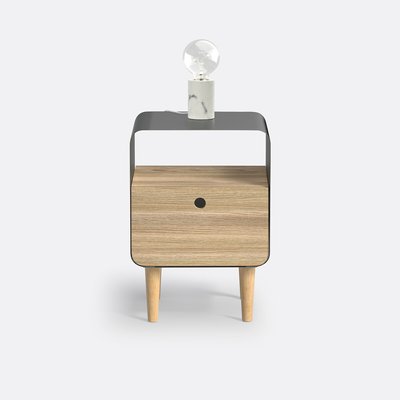 Jimi Ash Veneer & Metal Bedside Table LA REDOUTE INTERIEURS