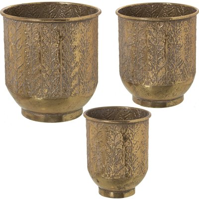 Cache-pots en métal (lot de 3) élégance RECOLLECTION