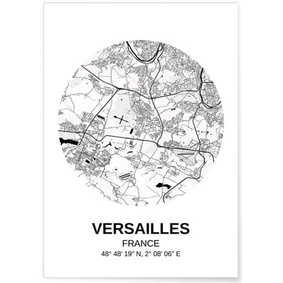 Affiche Carte Versailles L'AFFICHERIE