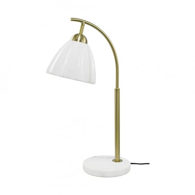 Lampe à poser en métal, marbre & céramique avec un cordon textile, NALIA C-CREATION