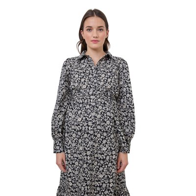 Robe longue boutonnée motifs fleurs grossesse et allaitement VERTBAUDET