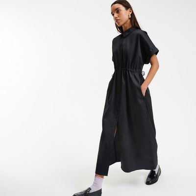 Robe longue resserrée à la taille, col chemise LA REDOUTE COLLECTIONS