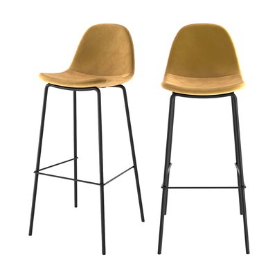 Lot de 2 chaises de bar en velours - HENRIK RENDEZ-VOUS DÉCO