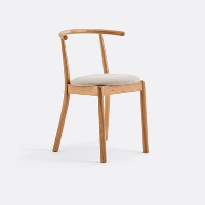 Chaise en chêne massif, assise en tissu, NIKOLE LA REDOUTE INTERIEURS