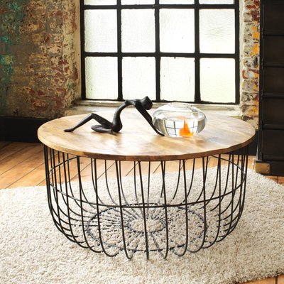 Table basse en bois de manguier et métal  ELLA MADE IN MEUBLES 