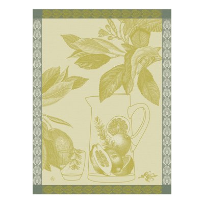 Torchon en Coton, EAUX DE CITRONS LE JACQUARD FRANCAIS