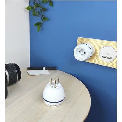 Adaptateur De Voyage France Vers Israël - Blanc ESSENTIELS DU BHV
