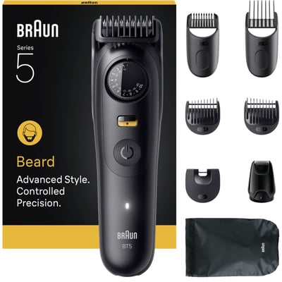 Tondeuse multi usages BT5560, molette réglable, 40 hauteurs de coupe, précision 0,5 mm, autonomie 120 mn BRAUN
