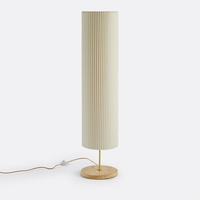 Lampadaire travertin et lin plissé, Polaro LA REDOUTE INTERIEURS