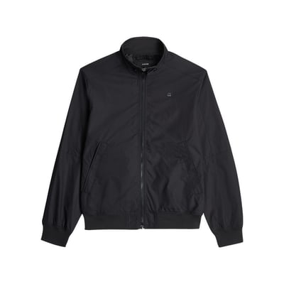 Blouson noir uni avec une coupe droite et un col montant boutonné G-Star RAW