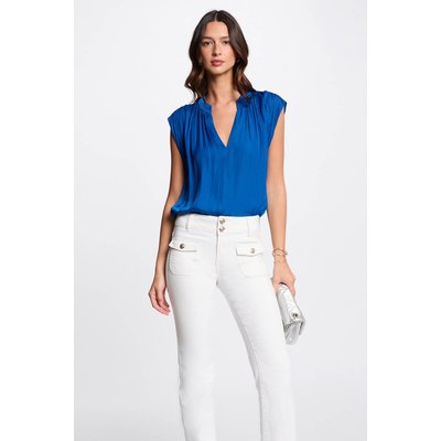 Blouse manches courtes satin MORGAN