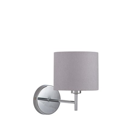 Classic Silver and Grey Shade Straight Arm Wall Light SO'HOME