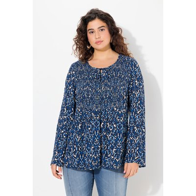 Blouse smockée, décolleté rond ULLA POPKEN