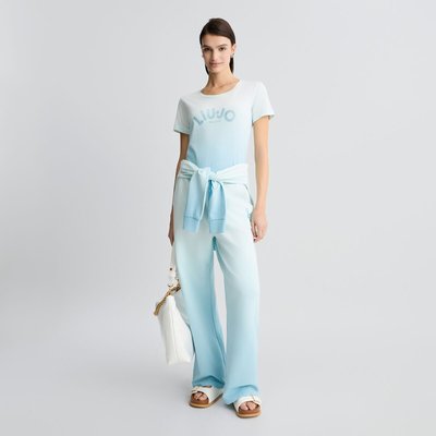 T-shirt en coton avec logo et strass LIU JO