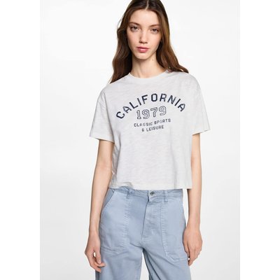 T-shirt crop message MANGO TEEN