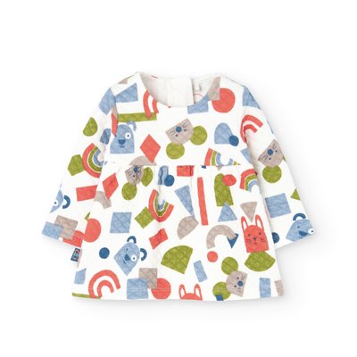 Robe à gros imprimé et manches longues BOBOLI
