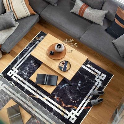 Tapis de salon extra-doux effet marbre MARBLE ARCH THE DECO FACTORY